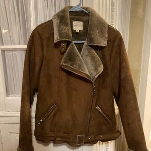 Silence and Noise Vegan Leather Bomber Jacket